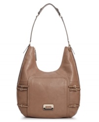 Laid-back with urban appeal, this slouchy-chic style from GUESS ups the ante on everyday accessorizing. Gleaming hardware is paired with buckle accents, while the spacious interior carries all your it-girl essentials. Laid-back with urban appeal, this slouchy-chic style from GUESS ups the ante on everyday accessorizing. Gleaming hardware is paired with buckle accents, while the spacious interior carries all your it-girl essentials.