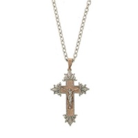 Rose Gold and Silver Tone Crucifix Necklace Rose Gold and Silver Tone Crucifix Necklace