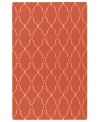 Stunning in its simplicity, this artist-designed area rug from Surya brings a calming beauty to any area in your home. Interlocking lines crisscross against a soft coral background, creating a chic lattice-like pattern that's stylishly simple.
