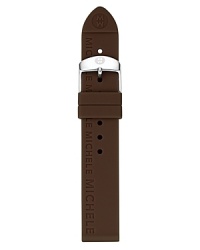 A rich chocolate brown watch strap in supple silicone from Michele. A rich chocolate brown watch strap in supple silicone from Michele.