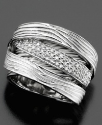 Style flows freely through beautiful design on this fashionable ring from Balissima by Effy Collection featuring round-cut diamond (1/3 ct. t.w.) set in sterling silver. Size 7. Style flows freely through beautiful design on this fashionable ring from Balissima by Effy Collection featuring round-cut diamond (1/3 ct. t.w.) set in sterling silver. Size 7.