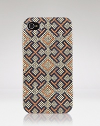 Tory Burch has dressed up this functional hardshell case in the brand's signature logo, designed exclusively for the iPhone 4. It's a sure conversation piece. Tory Burch has dressed up this functional hardshell case in the brand's signature logo, designed exclusively for the iPhone 4. It's a sure conversation piece.
