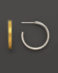 Sterling silver frames bold gold hoops. By Gurhan. Sterling silver frames bold gold hoops. By Gurhan.