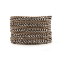 Chan Luu Silver Chain Wrap Bracelet on Beach Leather Chan Luu Silver Chain Wrap Bracelet on Beach Leather