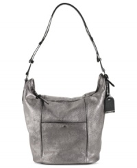 Tap in the season's metallic trend with this slouchy-chic bucket bag from Cole Haan. With ultra-soft vintage leather and gleaming hardware, it features an adjustable strap that converts the chic shoulder deign into a cool crossbody, for instant on-the-go ease. Tap in the season's metallic trend with this slouchy-chic bucket bag from Cole Haan. With ultra-soft vintage leather and gleaming hardware, it features an adjustable strap that converts the chic shoulder deign into a cool crossbody, for instant on-the-go ease.