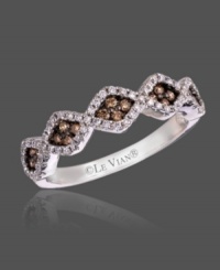 Flauntworthy style for your fingers. This delightful and dazzling Le Vian ring features a unique zigzag pattern enriched with round-cut chocolate (1/5 ct. t.w.) and white diamonds (1/5 ct. t.w.) Crafted in 14k white gold. Flauntworthy style for your fingers. This delightful and dazzling Le Vian ring features a unique zigzag pattern enriched with round-cut chocolate (1/5 ct. t.w.) and white diamonds (1/5 ct. t.w.) Crafted in 14k white gold.