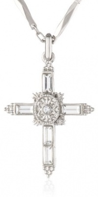The Vatican Library Collection Crystal Cross Silver-Tone Necklace The Vatican Library Collection Crystal Cross Silver-Tone Necklace