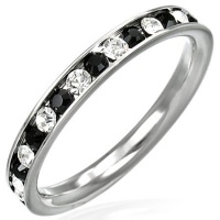 Bling Jewelry Sterling Silver Stackable Eternity Band Ring Channel Set Black CZ Bling Jewelry Sterling Silver Stackable Eternity Band Ring Channel Set Black CZ