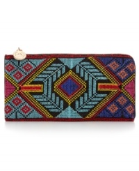Get into a southwest groove with this chic Sierra clutch from Big Buddha, featuring a bold geometric pattern, detail stitching and plenty of pockets. Slip it in your satchel or tote for an artisinal way to stay organized. Get into a southwest groove with this chic Sierra clutch from Big Buddha, featuring a bold geometric pattern, detail stitching and plenty of pockets. Slip it in your satchel or tote for an artisinal way to stay organized.