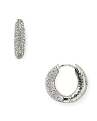Classic hoop earrings always feel right. Nadri puts an elegant spin on this iconic style with glittery crystal detailing. Classic hoop earrings always feel right. Nadri puts an elegant spin on this iconic style with glittery crystal detailing.