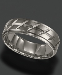 Accessorize with classic comfort. This titanium ring by Triton features a 7 mm band. Sizes 8-15. Accessorize with classic comfort. This titanium ring by Triton features a 7 mm band. Sizes 8-15.