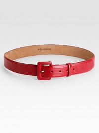 A genuine lizard belt is lined in supple nubuck leather and topped off by a self-covered belt.Width, about 1.5Made in the USA A genuine lizard belt is lined in supple nubuck leather and topped off by a self-covered belt.Width, about 1.5Made in the USA