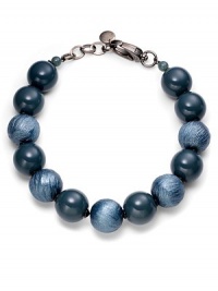 THE LOOKTextured and smooth resin beadsLobster claspTHE FITLength, about 8½THE MATERIALResinORIGINMade in Italy THE LOOKTextured and smooth resin beadsLobster claspTHE FITLength, about 8½THE MATERIALResinORIGINMade in Italy