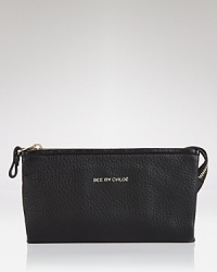 Simple style has never looked go good. Go back to basics with this classic leather pouch from See by Chloé, featuring a rich leathery look and multiple interior pockets. Simple style has never looked go good. Go back to basics with this classic leather pouch from See by Chloé, featuring a rich leathery look and multiple interior pockets.