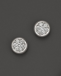 Diamond clusters are bezel-set in 14K white gold. Diamond clusters are bezel-set in 14K white gold.