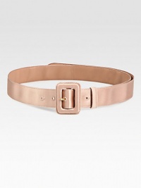 This feminine design boasts a subtle sheen and a pretty, self-covered buckle. Width, about 1¼Made in Italy This feminine design boasts a subtle sheen and a pretty, self-covered buckle. Width, about 1¼Made in Italy