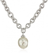 Majorica 18mm White Baroque Pearl on Metal Pendant Necklace, 17 Majorica 18mm White Baroque Pearl on Metal Pendant Necklace, 17