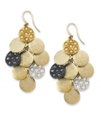 Good things come in bunches. This pair of chandelier earrings from Alfani proves that's the case. Crafted from gold-tone mixed metal, hematite- and silver-tone accents also make their presence felt with glass crystal adding luster. Approximate drop: 2-1/2 inches. Good things come in bunches. This pair of chandelier earrings from Alfani proves that's the case. Crafted from gold-tone mixed metal, hematite- and silver-tone accents also make their presence felt with glass crystal adding luster. Approximate drop: 2-1/2 inches.