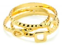 gorjana Tress Gold-Tone 3 Piece Stackable Rings, Size 7 gorjana Tress Gold-Tone 3 Piece Stackable Rings, Size 7