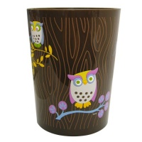 Allure Home Creations Awesome Owls Printed Plastic Wastebasket Allure Home Creations Awesome Owls Printed Plastic Wastebasket