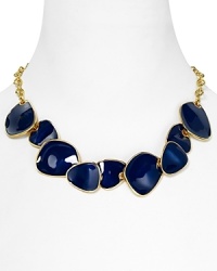 Combining 22-karat gold and enamel chips, Kenneth Jay Lane's collar necklace makes a colorfully cool statement. Wear it to nod to mod yet modern style. Combining 22-karat gold and enamel chips, Kenneth Jay Lane's collar necklace makes a colorfully cool statement. Wear it to nod to mod yet modern style.
