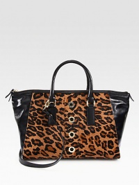 A fierce leopard print transforms this structured silhouette in soft calf hair mixed with rich leather accents. Detachable leather shoulder strap, 18½ dropDouble leather top handles, 5½ dropTop zip closureOne inside zip pocketTwo inside open pocketsCotton lining14W X 11H X 6DImported A fierce leopard print transforms this structured silhouette in soft calf hair mixed with rich leather accents. Detachable leather shoulder strap, 18½ dropDouble leather top handles, 5½ dropTop zip closureOne inside zip pocketTwo inside open pocketsCotton lining14W X 11H X 6DImported
