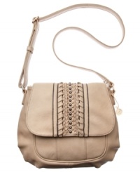 Laid-back with a vintage vibe, this Big Buddha crossbody takes it all in. Outfitted with stud accents and whipstitch detailing, it's pocket-lined interior stows all your daily must-haves with ease. Laid-back with a vintage vibe, this Big Buddha crossbody takes it all in. Outfitted with stud accents and whipstitch detailing, it's pocket-lined interior stows all your daily must-haves with ease.