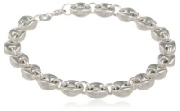 Sterling Silver Puffy Oval Link Bracelet, 7 Sterling Silver Puffy Oval Link Bracelet, 7