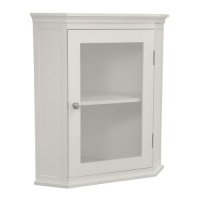 Elegant Home Fashions Madison Avenue Collection Shelved Corner Wall Cabinet, White Elegant Home Fashions Madison Avenue Collection Shelved Corner Wall Cabinet, White