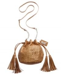 Lights, camera, action! This scene-stealing design from Carlos by Carlos Santana is ready for its close-up. With a glittering sequin underlay, signature charm and fun tassel details, this bag is a definite show-stopper. Lights, camera, action! This scene-stealing design from Carlos by Carlos Santana is ready for its close-up. With a glittering sequin underlay, signature charm and fun tassel details, this bag is a definite show-stopper.