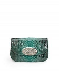 THE LOOKRectangular silhouetteMagnetic snap flap closureGolden textured front buckle with round crystalsDouble gusset designOne outside open pocketOne inside open pocketInside logo detailTHE MEASUREMENT9W X 6H X 1DTHE MATERIALSwarovski crystalsMulticolor pythonSilk liningORIGINHandmade in the USA THE LOOKRectangular silhouetteMagnetic snap flap closureGolden textured front buckle with round crystalsDouble gusset designOne outside open pocketOne inside open pocketInside logo detailTHE MEASUREMENT9W X 6H X 1DTHE MATERIALSwarovski crystalsMulticolor pythonSilk liningORIGINHandmade in the USA