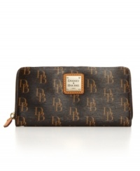 Think retro. the 1975 signature Dooney & Bourke ziparound wallet secures your financial essentials in vintage style. Think retro. the 1975 signature Dooney & Bourke ziparound wallet secures your financial essentials in vintage style.
