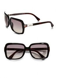 THE LOOKRectangular style Acetate framesVariegated brown armsLogo etched lens Logo accented temples Signature case includedTHE COLORBlack & variegated brown with smoke gradient lensesORIGINMade in Italy THE LOOKRectangular style Acetate framesVariegated brown armsLogo etched lens Logo accented temples Signature case includedTHE COLORBlack & variegated brown with smoke gradient lensesORIGINMade in Italy