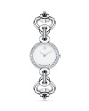 Women's Circlo® bracelet watch in stainless steel diamond-set case with white Museum dial.