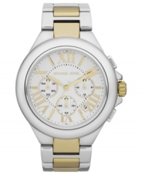 A menswear-inspired design gets a lovely update with golden tones on this Camille watch from Michael Kors. A menswear-inspired design gets a lovely update with golden tones on this Camille watch from Michael Kors.
