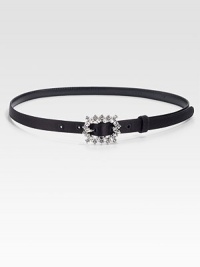 An elegant style featuring a leather backed, satin design accented in a glittering, rhinestone buckle. Glass stonesWidth, about ½Made in Italy An elegant style featuring a leather backed, satin design accented in a glittering, rhinestone buckle. Glass stonesWidth, about ½Made in Italy