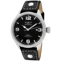 Invicta Men's 1460 Vintage Collection Riveted Leather Strap Black Dial Watch Invicta Men's 1460 Vintage Collection Riveted Leather Strap Black Dial Watch