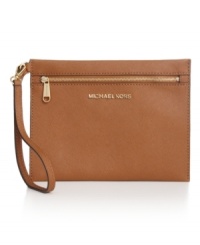 Store your stash in style with this little lovely from MICHAEL Michael Kors. Dressed in soft Saffiano leather with signature detailing, it keeps cash, cards, and other out-on-the-town essentials easily at hand. Store your stash in style with this little lovely from MICHAEL Michael Kors. Dressed in soft Saffiano leather with signature detailing, it keeps cash, cards, and other out-on-the-town essentials easily at hand.