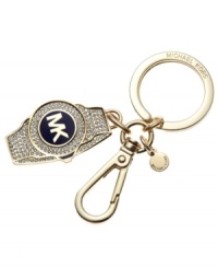 Be fashionably on time with this MICHEAL Michael Kors keychain, featuring a signature watch charm adorned with pave crystals. Crafted in 18K gold, it's a precious way to keep keys close. Be fashionably on time with this MICHEAL Michael Kors keychain, featuring a signature watch charm adorned with pave crystals. Crafted in 18K gold, it's a precious way to keep keys close.