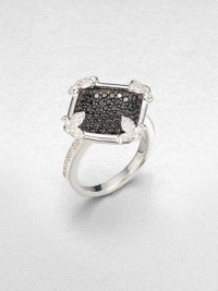 From the Soho Collection. Rich black spinel stones on a diamond shaped, sterling silver surface accented with brilliant white sapphire accents. Black spinelWhite sapphiresSterling silverWidth, about .8Imported From the Soho Collection. Rich black spinel stones on a diamond shaped, sterling silver surface accented with brilliant white sapphire accents. Black spinelWhite sapphiresSterling silverWidth, about .8Imported