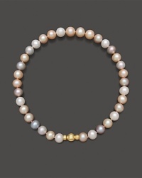 14 Kt. Yellow Gold and Multicolor Cultured Freshwater Pearl Necklace, 18 14 Kt. Yellow Gold and Multicolor Cultured Freshwater Pearl Necklace, 18