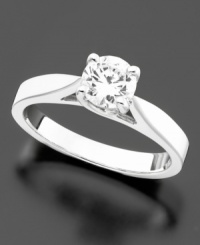 Supreme style and timeless sophistication take shape in this sparkling certified round-cut diamond (1/2 ct. t.w) engagement ring set in elegant 14k white gold. Supreme style and timeless sophistication take shape in this sparkling certified round-cut diamond (1/2 ct. t.w) engagement ring set in elegant 14k white gold.
