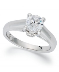 Make your engagement magical This stunning My Diamond Story Engagement ring shines with the addition of a round-cut diamond at center and eight smaller diamonds in the sides (1-1/4 ct. t.w.). Set in 18k white gold. Each My Diamond Story ring comes in a signature box that includes a built-in USB cord to download personalized videos, pictures and music! Make your engagement magical This stunning My Diamond Story Engagement ring shines with the addition of a round-cut diamond at center and eight smaller diamonds in the sides (1-1/4 ct. t.w.). Set in 18k white gold. Each My Diamond Story ring comes in a signature box that includes a built-in USB cord to download personalized videos, pictures and music!