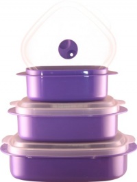Calypso Basics 6-Piece Microwave Cookware/Storage Set, Purple Calypso Basics 6-Piece Microwave Cookware/Storage Set, Purple
