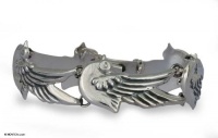 Sterling silver link bracelet, 'Doves Peace' Sterling silver link bracelet, 'Doves Peace'