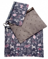 This charming trio of travel-ready pouches is the perfect place to stash your on-the-go essentials. Featuring an adorable canine-splashed pattern with signature detailing, the secure zip-top closure keeps everything in place. From LeSportsac. This charming trio of travel-ready pouches is the perfect place to stash your on-the-go essentials. Featuring an adorable canine-splashed pattern with signature detailing, the secure zip-top closure keeps everything in place. From LeSportsac.