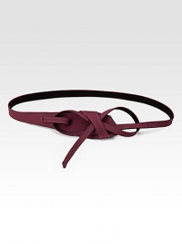 This stunning wrap style is rendered in supple leather and silk faille.About 2 wide, at widest pointLeather/Silk failleMade in Italy of imported fabric This stunning wrap style is rendered in supple leather and silk faille.About 2 wide, at widest pointLeather/Silk failleMade in Italy of imported fabric