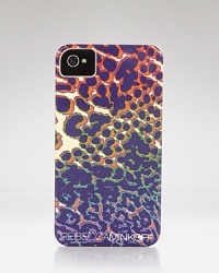 Let Rebecca Minkoff give your gadget a hit of print with this iPhone case, splashed in a wildly vibrant motif. Let Rebecca Minkoff give your gadget a hit of print with this iPhone case, splashed in a wildly vibrant motif.