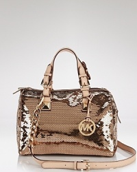 Take a shine to MICHAEL Michael Kors' sequin-splashed satchel. A glitz option for the day-to-day, this bag adds luster to an all black palette, enlivening even the most muted looks. Take a shine to MICHAEL Michael Kors' sequin-splashed satchel. A glitz option for the day-to-day, this bag adds luster to an all black palette, enlivening even the most muted looks.