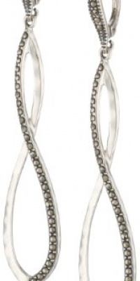 Judith Jack Fluidity Sterling Silver and Marcasite Hammered Drop Earrings Judith Jack Fluidity Sterling Silver and Marcasite Hammered Drop Earrings